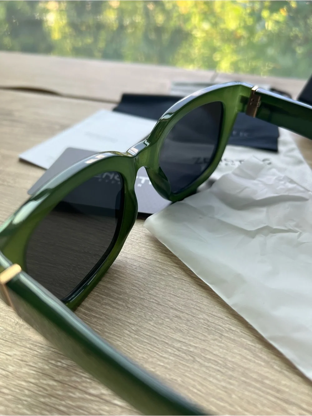 ZENOTTIC Womens Square Polarized Sunglasses Green Retro UV400 Vintage NIB⁠